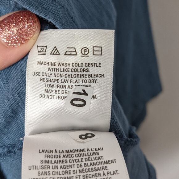 Anthropologie Deletta Blue Beaded Boho Blouse XS - Picture 8 of 10